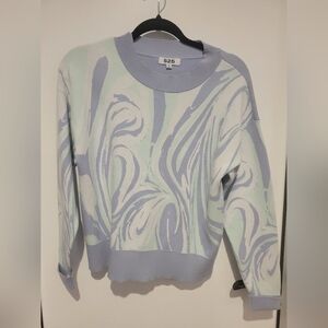Swirl Pattern Sweater in Lacender and White